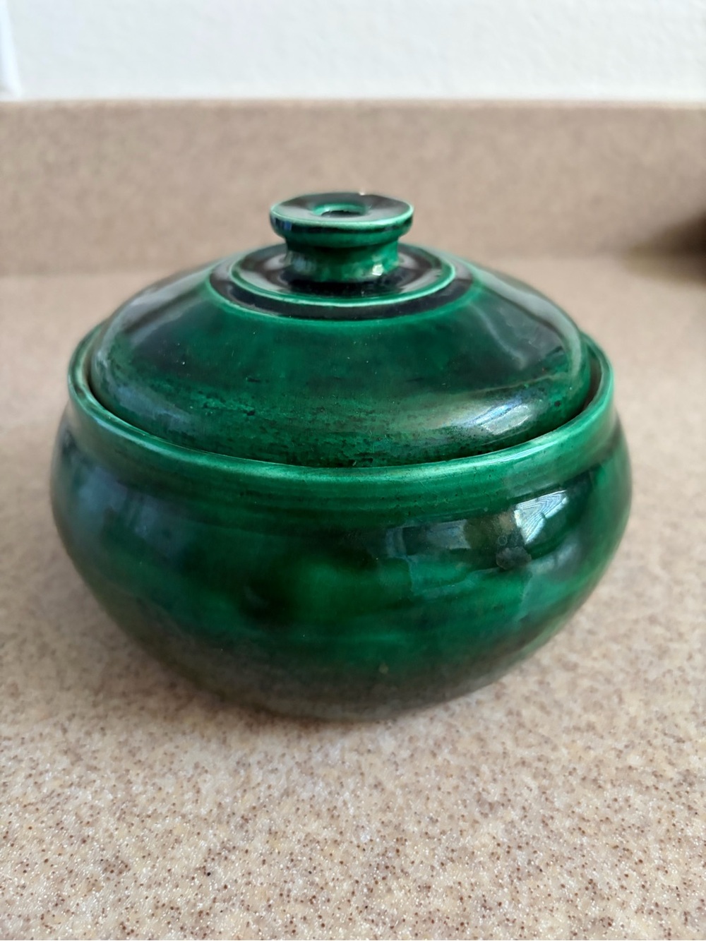 Handmade Jade Green Ceramic Pottery Organization Keys Spices Tea Sugar